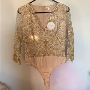 Ivory glitter bodysuit